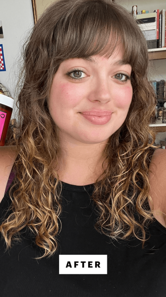 Sarah Hoffmann after applying Ceremonia's Mascarilla De Guava for Damage Repair