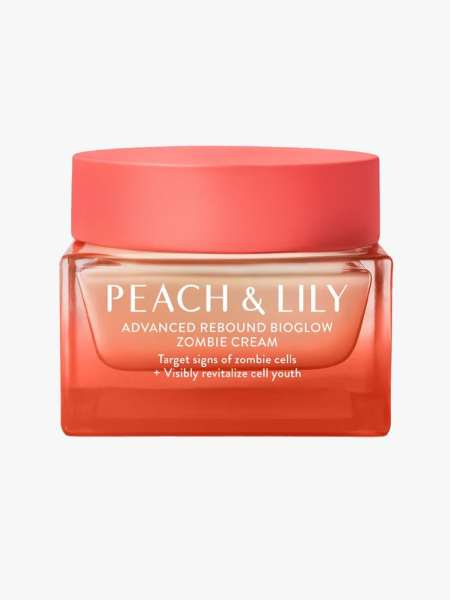 PEACH & LILY Advanced Rebound Bioglow Zombie Cream in branded tub component on a light gray background